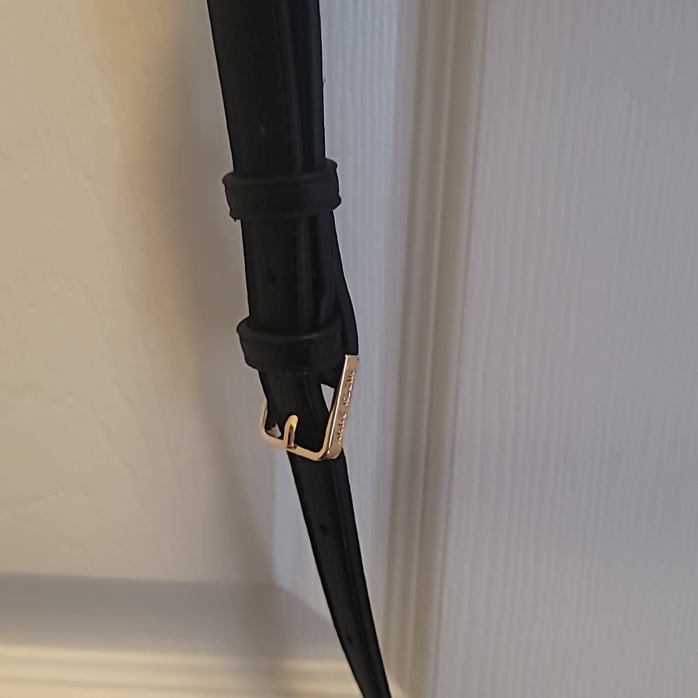 Anne Klein Black 3 Strap Small Saddle Bag Pebbled Faux Leather Crossbody - Picture 7 of 11